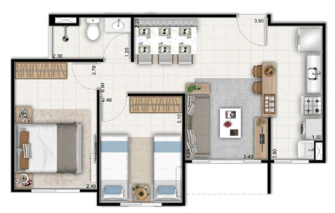 Imagem Imóvel com 2 Quartos à Venda, 45 m² em Taquara - Rio De Janeiro