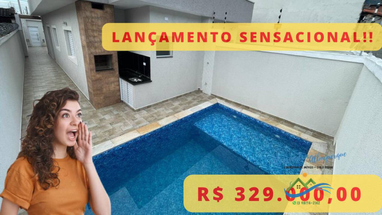 Casa com 2 Quartos à Venda, 61 m² em Balneário Tupy - Itanhaém