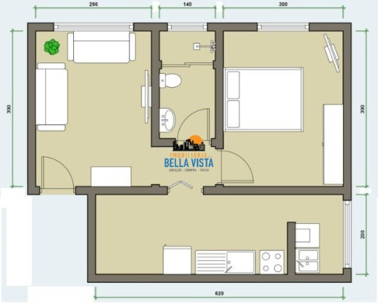 Imagem Apartamento com 1 Quarto à Venda, em Centro - São Vicente Imagem Apartamento com 1 Quarto à Venda, em Centro - São Vicente
