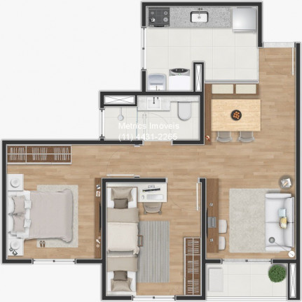 Imagem Imóvel com 2 Quartos à Venda, 50 m² em Residencial Santa Giovana - Jundiaí