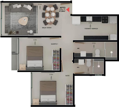 Imagem Apartamento com 3 Quartos à Venda, 71 m² em Jardim Oceania - João Pessoa