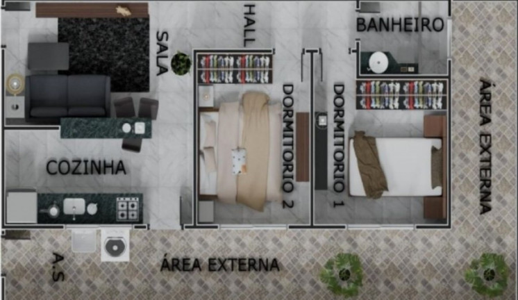 Casa com 2 Quartos à Venda, 45 m² em Fátima - São Vicente