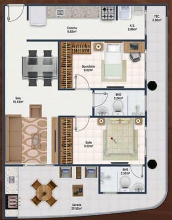 Imagem Apartamento com 2 Quartos à Venda, 80 m² em Forte - Praia Grande