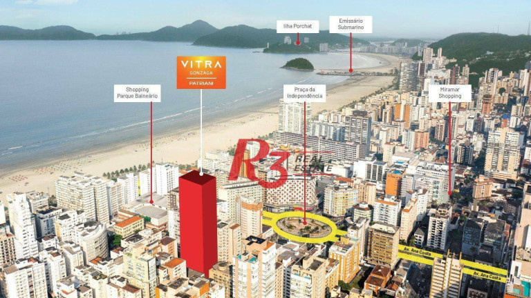 Imagem Apartamento com 3 Quartos à Venda, 124 m² em Gonzaga - Santos