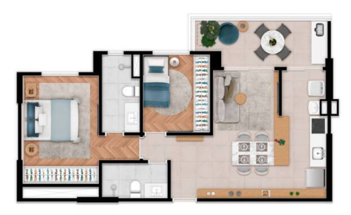 Apartamento com 2 Quartos à Venda,  em Parque Residencial Aquarius - São José Dos Campos