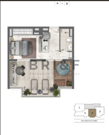 Imagem Apartamento com 1 Quarto à Venda, 36 m² em Brooklin  - São Paulo