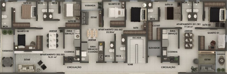 Imagem Apartamento com 3 Quartos à Venda, 78 m² em Bancários - João Pessoa