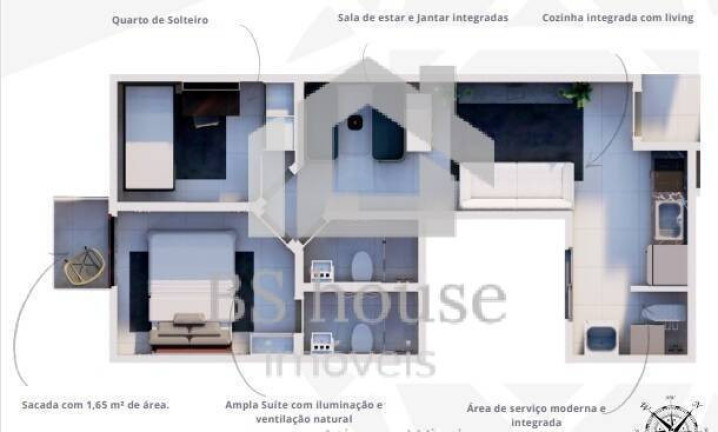 Imagem Apartamento com 2 Quartos à Venda, 64 m² em Campestre - Santo André