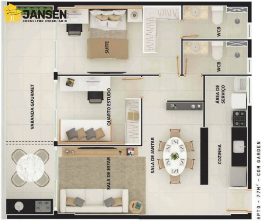 Imagem Apartamento com 3 Quartos à Venda, 82 m² em Manaíra - João Pessoa