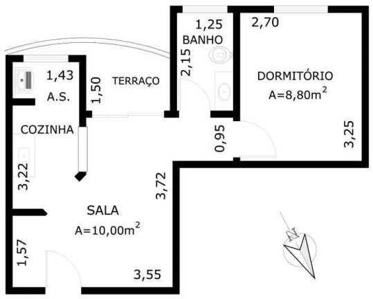 Imagem Apartamento com 1 Quarto para Alugar, 37 m² em Vila Nova Conceição - São Paulo