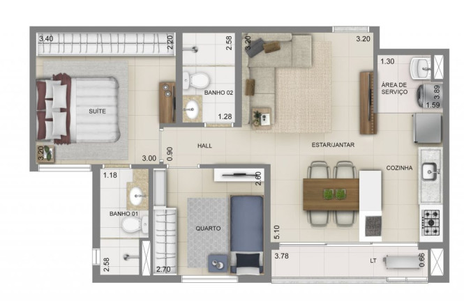 Imagem Apartamento com 3 Quartos à Venda, 81 m² em Setor Coimbra - Goiânia