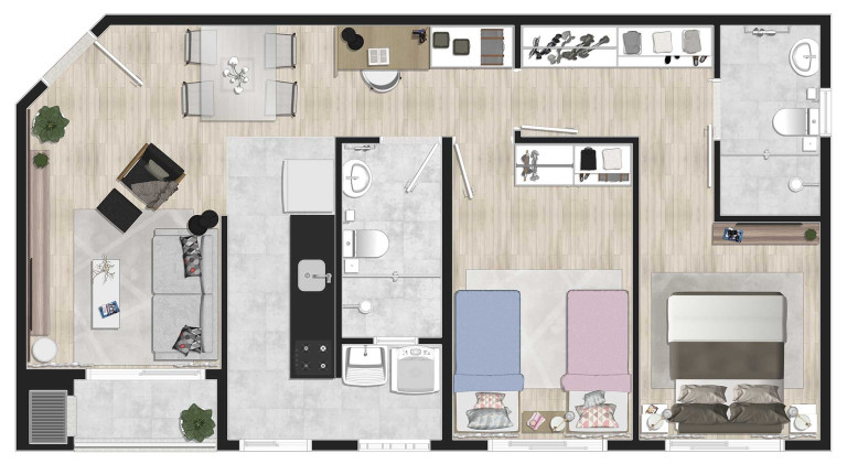 Imagem Imóvel com 2 Quartos à Venda, 56 m² em Novo Angulo - Hortolandia Imagem Imóvel com 2 Quartos à Venda, 56 m² em Novo Angulo - Hortolandia