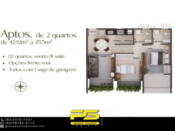 Imagem Apartamento com 1 Quarto à Venda, 25 m² em Cabo Branco - João Pessoa Imagem Apartamento com 1 Quarto à Venda, 25 m² em Cabo Branco - João Pessoa