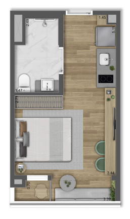 Imagem Imóvel com 1 Quarto à Venda, 23 m² em Jardim Das Acácias - São Paulo Imagem Imóvel com 1 Quarto à Venda, 23 m² em Jardim Das Acácias - São Paulo