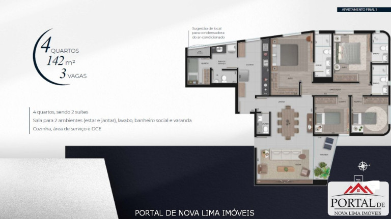Imagem Apartamento com 3 Quartos à Venda, 114 m² em Vale Do Sereno - Nova Lima Imagem Apartamento com 3 Quartos à Venda, 114 m² em Vale Do Sereno - Nova Lima