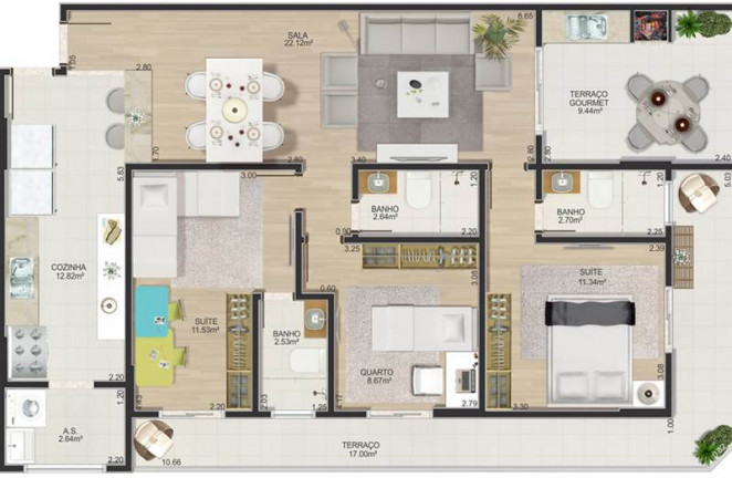 Imagem Apartamento com 3 Quartos à Venda, 116 m² em Boqueirão - Praia Grande Imagem Apartamento com 3 Quartos à Venda, 116 m² em Boqueirão - Praia Grande