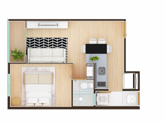 Imagem Imóvel com 1 Quarto à Venda, 34 m² em Km 18 - Osasco