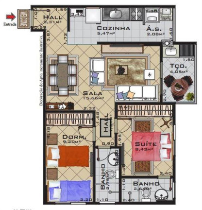 Imagem Apartamento com 2 Quartos à Venda, 60 m² em Ocian - Praia Grande