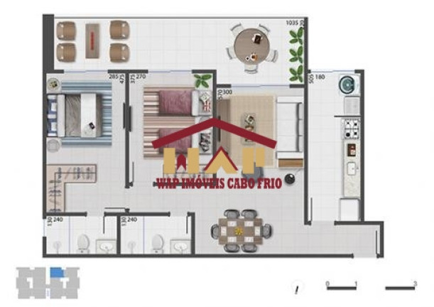Imagem Apartamento com 2 Quartos à Venda, 80 m² em Jardim Excelsior - Cabo Frio