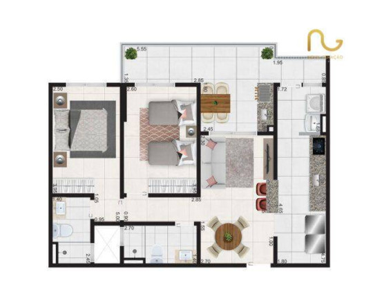 Imagem Apartamento com 2 Quartos à Venda, 80 m² em Vilamar - Praia Grande
