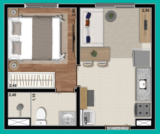 Apartamento com 2 Quartos à Venda, 33 m² em Jabaquara - São Paulo