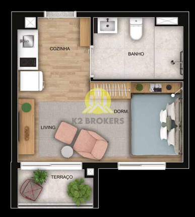 Imagem Studio com 1 Quarto à Venda, 27 m² em Vila Olímpia - São Paulo Imagem Studio com 1 Quarto à Venda, 27 m² em Vila Olímpia - São Paulo