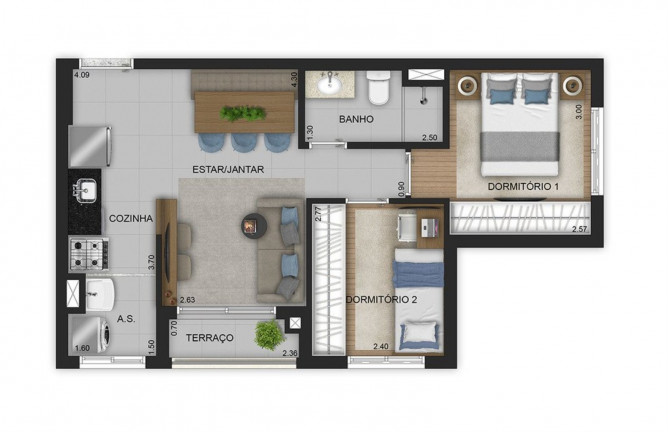 Imagem Imóvel com 2 Quartos à Venda, 48 m² em Vila Prudente - São Paulo