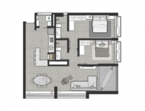 Imagem Apartamento com 2 Quartos à Venda, 73 m² em Centro - Torres