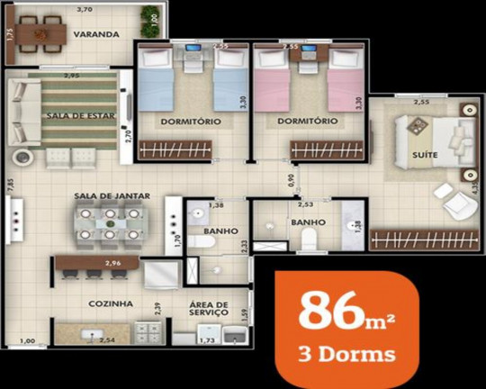 Imagem Imóvel com 3 Quartos à Venda, 73 m² em Jardim Rosinha - Itu
