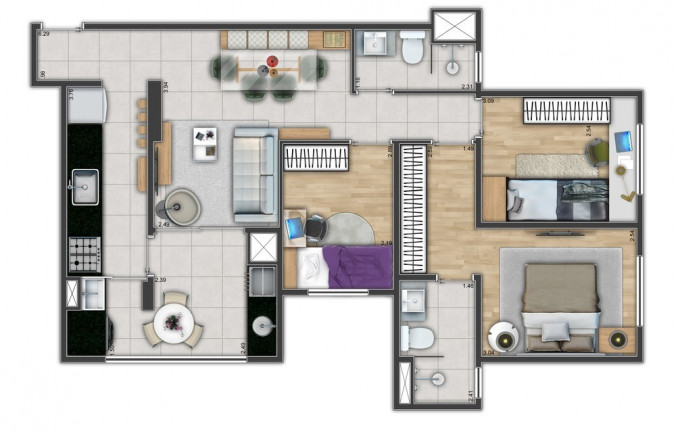 Imagem Apartamento com 2 Quartos à Venda, 62 m² em Vila Assunção - Santo André Imagem Apartamento com 2 Quartos à Venda, 62 m² em Vila Assunção - Santo André