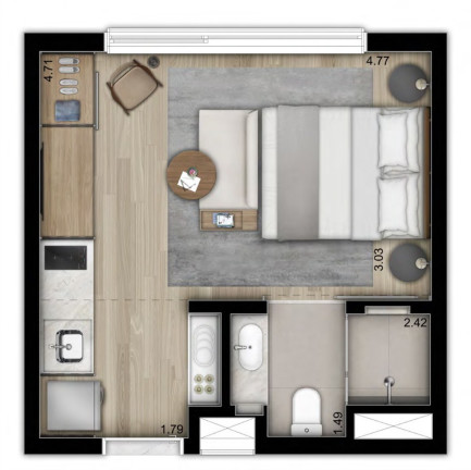 Imagem Imóvel com 1 Quarto à Venda, 25 m² em Sumaré - São Paulo