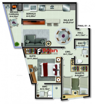 Imagem Apartamento com 2 Quartos à Venda, 57 m² em Itacorubi - Florianópolis