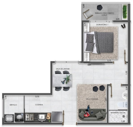 Imagem Imóvel com 1 Quarto à Venda, 36 m² em Vila Carrão - São Paulo