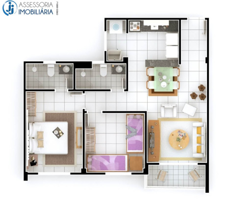 Imagem Apartamento com 2 Quartos para Alugar ou Temporada, 63 m² em Nova Parnamirim - Parnamirim
