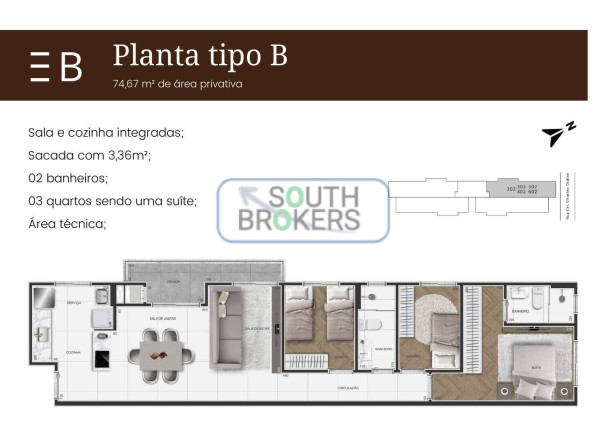 Imagem Apartamento com 3 Quartos à Venda, 74 m² em São Pedro - São José Dos Pinhais Imagem Apartamento com 3 Quartos à Venda, 74 m² em São Pedro - São José Dos Pinhais