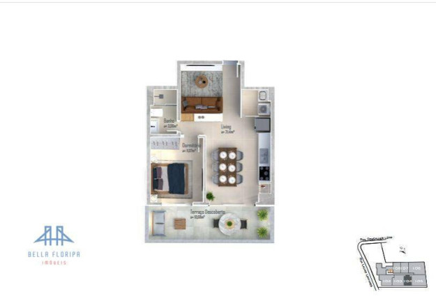 Imagem Apartamento com 1 Quarto à Venda, 55 m² em Trindade - Florianópolis Imagem Apartamento com 1 Quarto à Venda, 55 m² em Trindade - Florianópolis