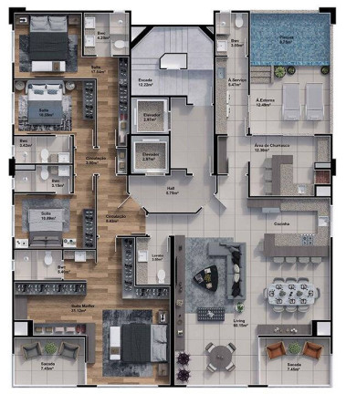 Imagem Apartamento com 3 Quartos à Venda, 120 m² em Centro - Balneário Camboriú Imagem Apartamento com 3 Quartos à Venda, 120 m² em Centro - Balneário Camboriú