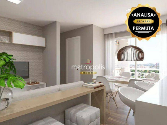Apartamento com 2 Quartos à Venda, 59 m² em Vila Metalúrgica - Santo André