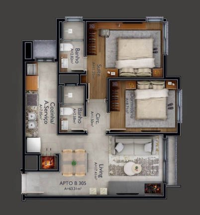 Imagem Apartamento com 2 Quartos à Venda, 62 m² em Várzea Grande - Gramado