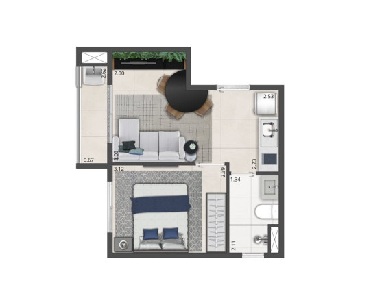 Imagem Apartamento com 2 Quartos à Venda, 35 m² em Moema - São Paulo