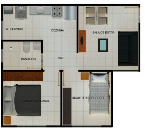 Imagem Imóvel com 2 Quartos à Venda, 44 m² em Residencial Florais Do Planalto - Valparaíso De Goiás