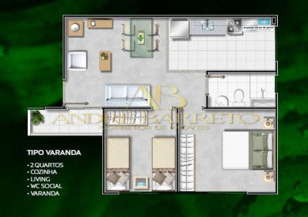 Imagem Apartamento com 2 Quartos à Venda, 46 m² em Cajazeiras - Salvador