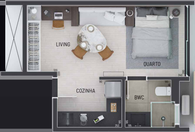 Imagem Imóvel com 1 Quarto à Venda, 30 m² em Campo Comprido - Curitiba Imagem Imóvel com 1 Quarto à Venda, 30 m² em Campo Comprido - Curitiba