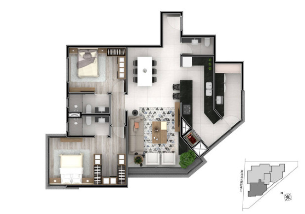 Imagem Apartamento com 2 Quartos à Venda, 110 m² em Botafogo - Bento Gonçalves