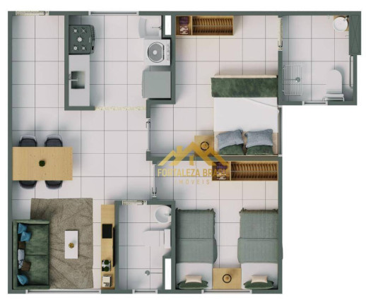 Imagem Imóvel com 2 Quartos à Venda, 44 m² em Itambé - Caucaia
