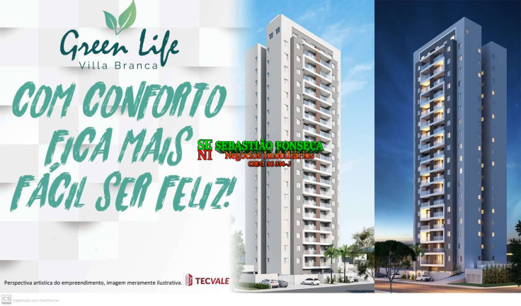 Apartamento com 2 Quartos à Venda, 65 m² em Loteamento Villa Branca - Jacareí