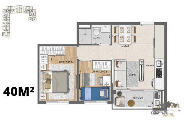 Imagem Apartamento com 2 Quartos à Venda, 43 m² em Vila Homero Thon - Santo André