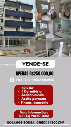 Apartamento com 1 Quarto à Venda, 40 m² em Vila Tupi - Praia Grande