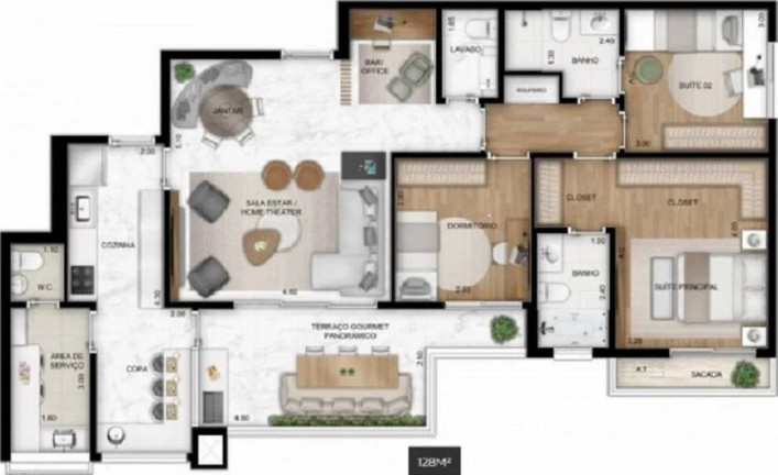 Imagem Apartamento com 3 Quartos à Venda, 128 m² em Jardim Guedala - São Paulo Imagem Apartamento com 3 Quartos à Venda, 128 m² em Jardim Guedala - São Paulo