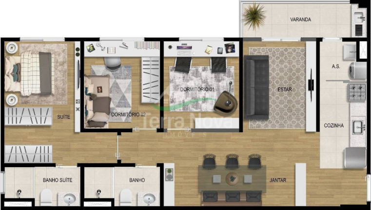 Imagem Apartamento com 2 Quartos à Venda, 53 m² em Jardim Carolina - Jundiaí